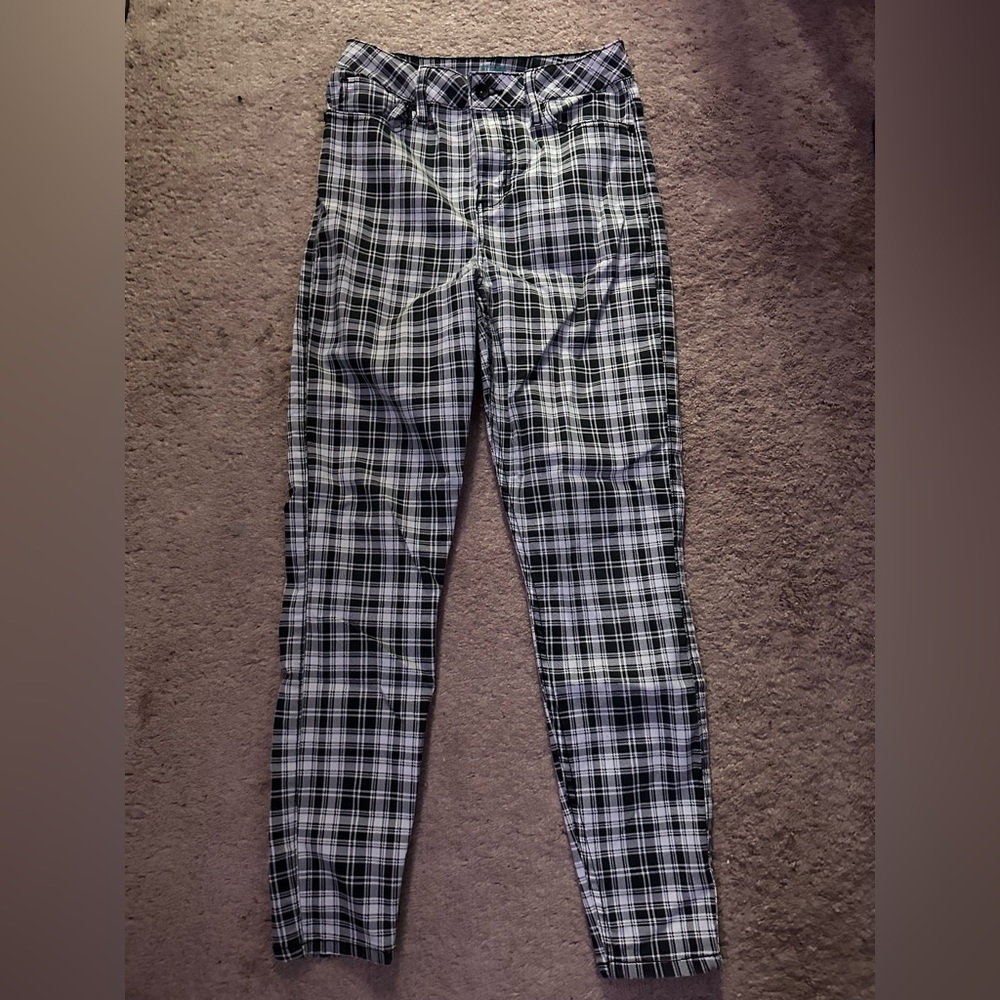 Hot topic, plaid ultra high rise jeggings, size 9